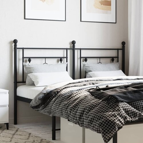 vidaXL Kovinsko posteljno vzglavje črno 160 cm Cene