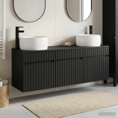  Set ormarića za kupaonicu 3 kom. Crna 49 x 44 5 x 66 cm - Crna Cijene