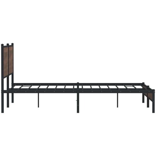 VidaXL Metalni okvir kreveta bez madraca smeđa boja hrasta 183x213 cm Slike