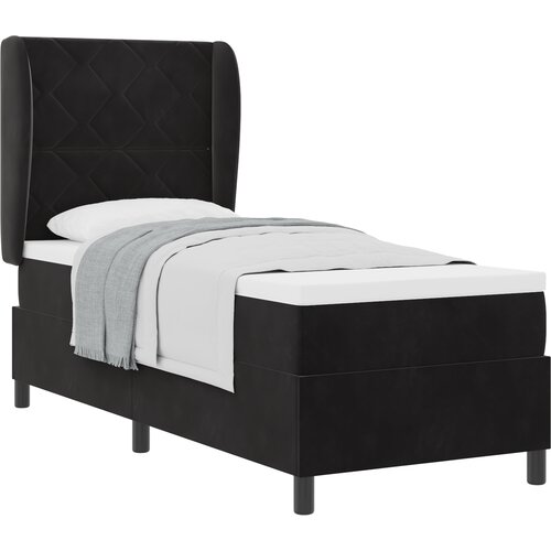 vidaXL Box Spring postelja z vzmetnico Črna 80x200 cm Žamet, (22050057) Cene