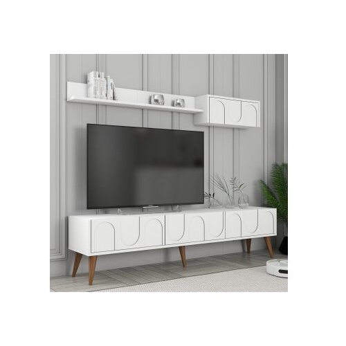 Hanah home TV komoda sa komodama Lyon 2, 180 cm, Bijelo-Smeđa Slike