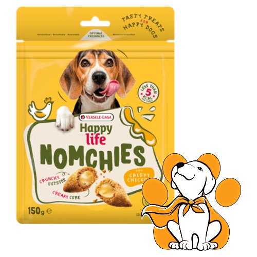 Happy Life Nomchies Chicken 150g, Hrskavi Keksi Sa Krem Punjenjem Od Piletine Cene