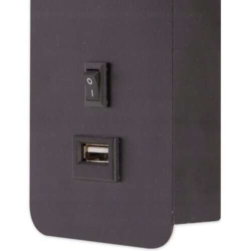  Zidno spot svetlo sa USB punjačem 1xGU10/35W/230V crno Slike