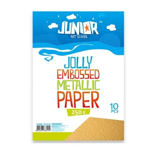 Junior jolly embossed metallic paper papir met. relj. a4 250g10k - odaberite nijansu zlatna ( 136213 ) Slike