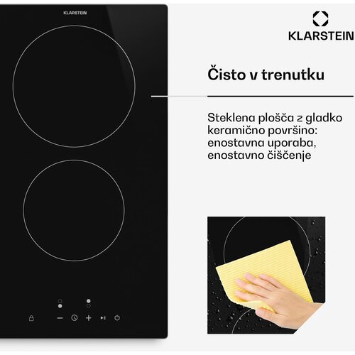 Klarstein Staklokeramička ploča za kuhanje Hito | 2 zone za kuhanje | 3000 W | 9 razina snage | 30 cm Slike