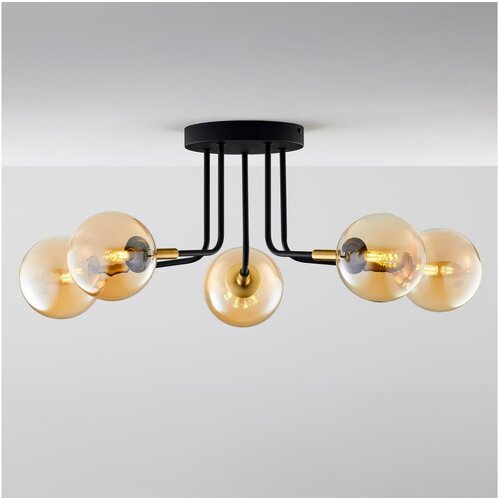 Jupiter 2038 - Luster na šipci BURANO 5xG9/10W/230V crna/zlatna/bež Cene