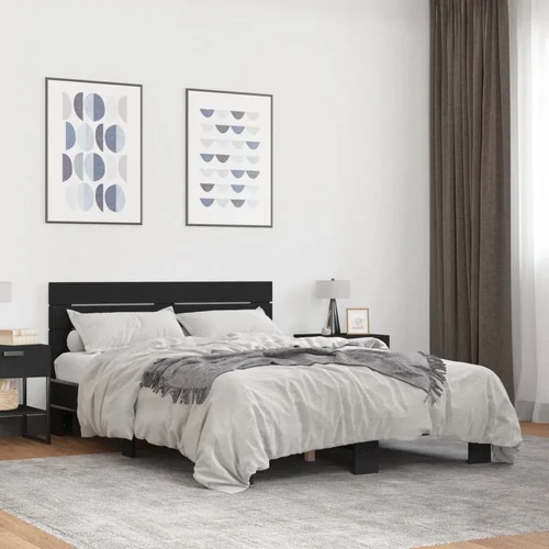 Furnova Posteljni okvir črn 120x200 cm inženirski les in kovina, (21938656)