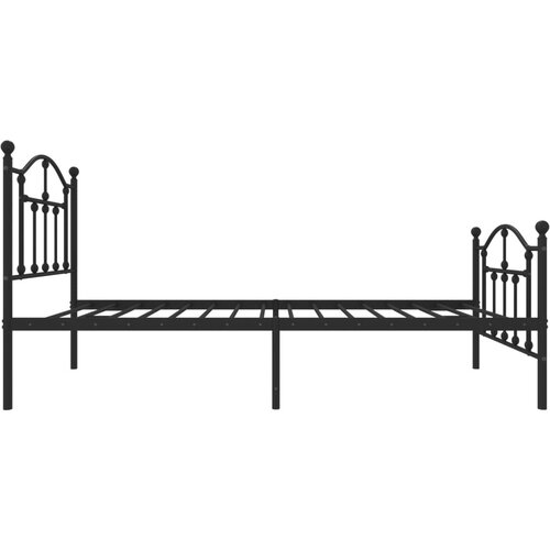  Metalni okvir kreveta uzglavlje i podnožje crni 75x190 cm Slike