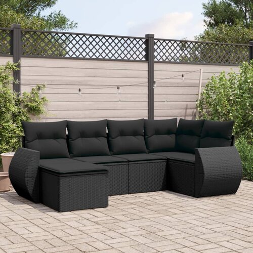  6-dijelni set vrtnih sofa s jastucima crni od poliratana Cijene