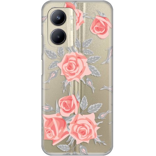 Teracell Silikonska maska za Realme C33 Elegant Roses Print Skin providna Cene