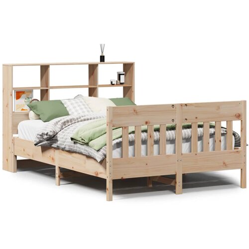 VidaXL Posteljni okvir brez vzmetnice 140x190 cm trdna borovina, (21607913) Slike