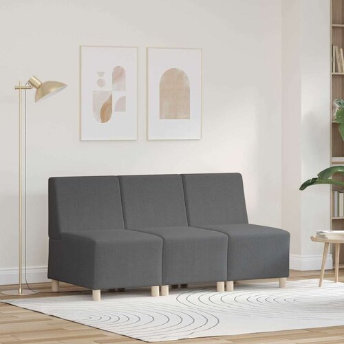 vidaXL Modularna sofa enota brez naslonov 3 pcs Temno siva Cene