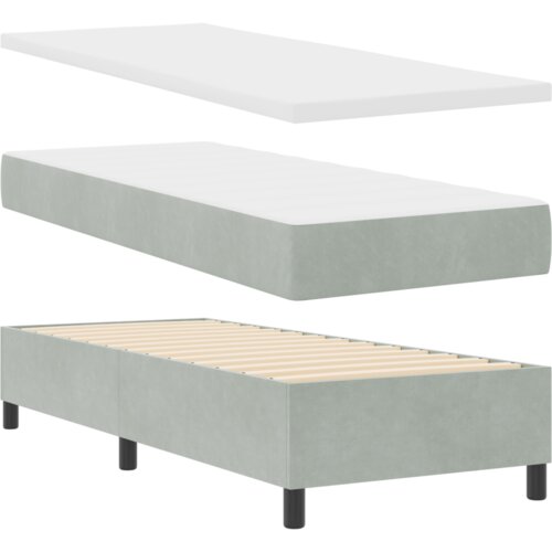 VidaXL box spring krevet s madracem svetlosiva 80x200 cm bar&amp;scaron;un Slike