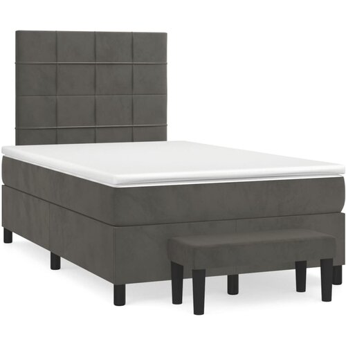 Box spring krevet s madracem tamnosivi 120 x 200 cm bar&amp;scaron;unasti Slike