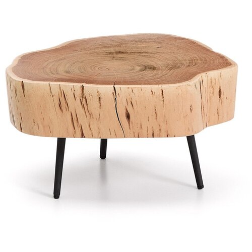 Kave Home Okrugao stolić za kavu s pločom stola od bagrema u prirodnoj boji 49x47 cm Tavine – Cene