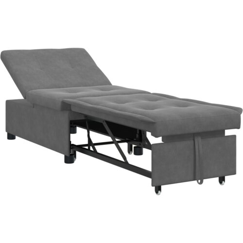 VidaXL Krevet na razvlačenje s kotačem Tamno siva 194 x 50 x 82 cm Slike