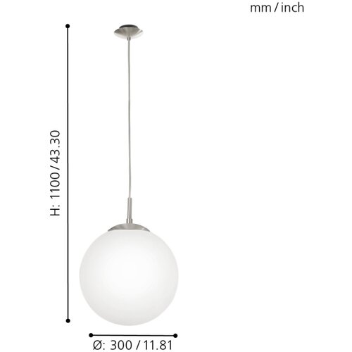 Eglo rondo 1 e27 &amp;curren;300 nikl/mat/opal Slike