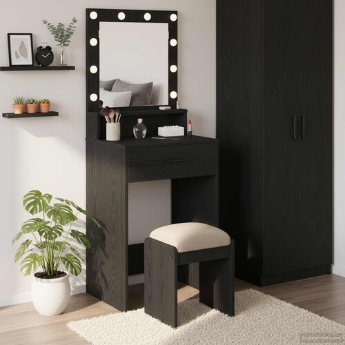  Toaletni stol Crni hrast 50 x 41 x 135 cm Konstruirano drvo Slike
