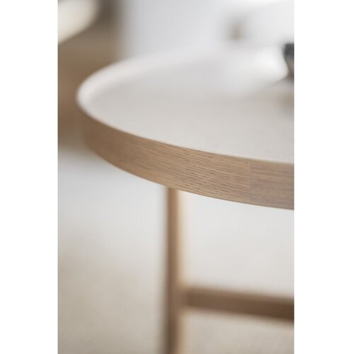Rowico Okrogla mizica s keramično plo&amp;scaron;čo v naravni barvi 90x90 cm Marsden &amp;ndash; Slike