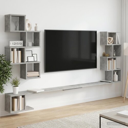  Polica za TV na zidu Betonska siva 160 x 15 x 94 cm Cene