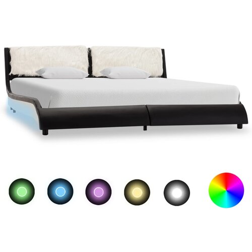 Furnova Posteljni okvir LED črno in belo umetno usnje 180x200 cm, (21939532) Slike