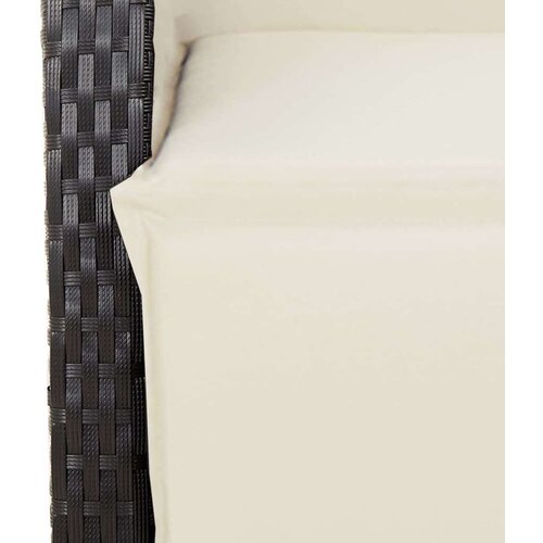  3-dijelni bistro set s jastucima crni od poliratana Slike