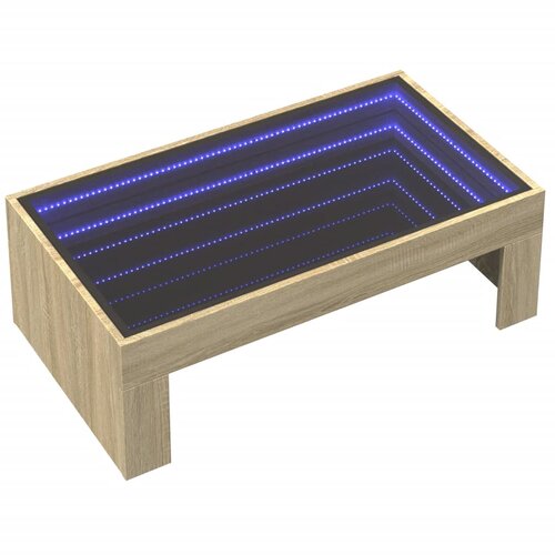  Stolić s beskonačnim LED svjetlima boja hrasta 90x50x30 cm Slike