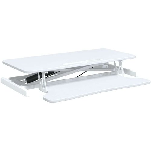 VidaXL Podesiva radna stanica 90 x 40 x (13 - 50) cm od čelika i drva Slike