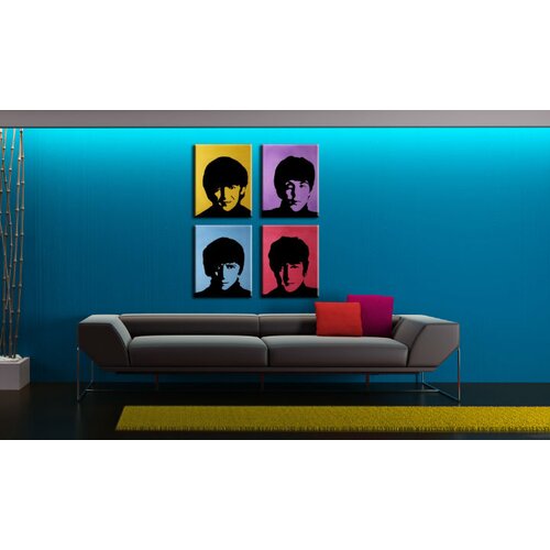  Ročno izdelana slika POP Art BEATLES 4-delna  (POP ART slike) Cene
