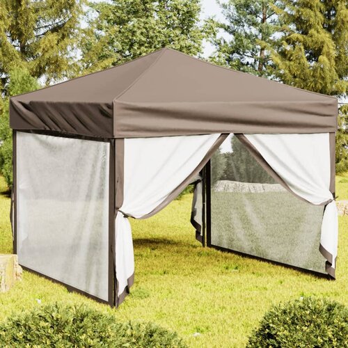 VidaXL Zložljiv vrtni &amp;scaron;otor s stranicami taupe 3x3 m Slike