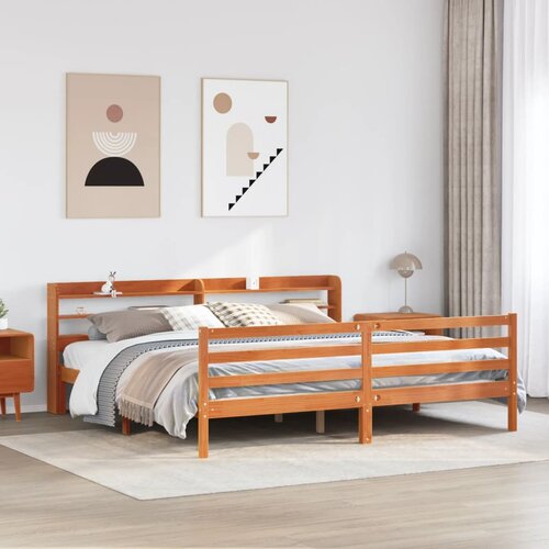 VidaXL Okvir kreveta bez madraca vo&amp;scaron;tano smeđi 180x200 cm od borovine Slike