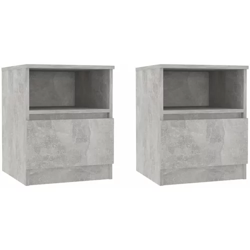  Nočna omarica 2 kosa betonsko siva 40x40x50 cm iverna plošča, (20624118)