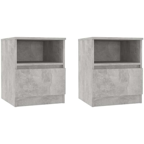  Noćni ormarići 2 kom siva boja betona 40x40x50 cm od iverice Cijene