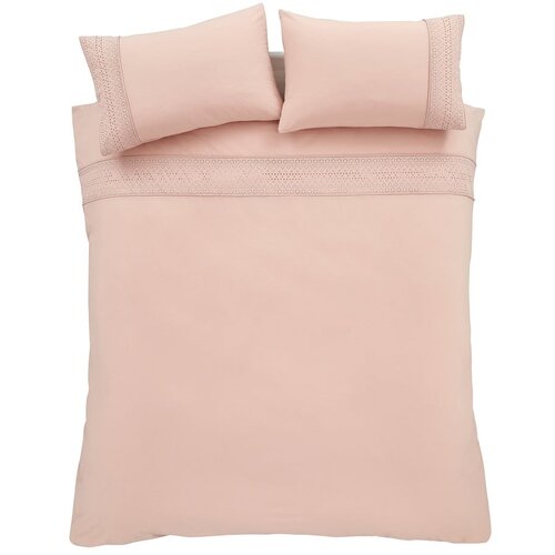 Catherine Lansfield Ružičasta posteljina za krevet za jednu osobu 135x200 cm Broderie Anglaise – Cijene