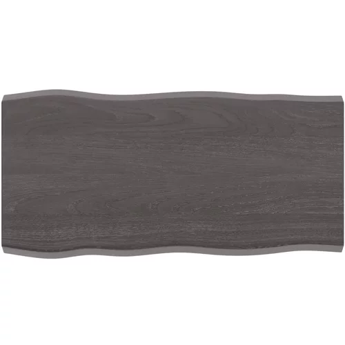 vidaXL Mizna plošča temno siva 80x40x4 cm obdelana trdna hrastovina