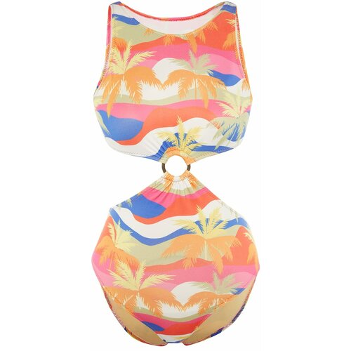 Trendyol palm patterned cut out detailed swimsuit Slike