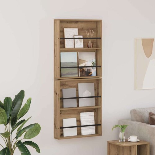  Polica za časopise Zidne 2 pcs Umjetnički hrast 60 x 12 x 70 cm Cene