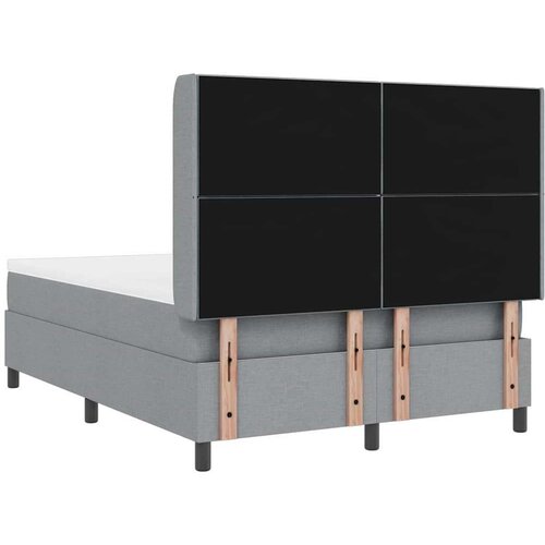  Krevet s oprugama i madracem svjetlosive boje 140x200 cm tkanina Slike