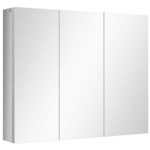 Nesta Zrcalna kopalni&scaron;ka omarica s 3 steklenimi vrati in 5 policami, nerjaveče jeklo, srebrna, 70 x 12 x 55 cm, (5000493132) Cene