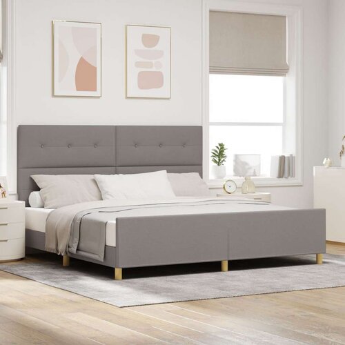  Taupe posteljni okvir 200x200 cm iz blaga, (22049576) Cene