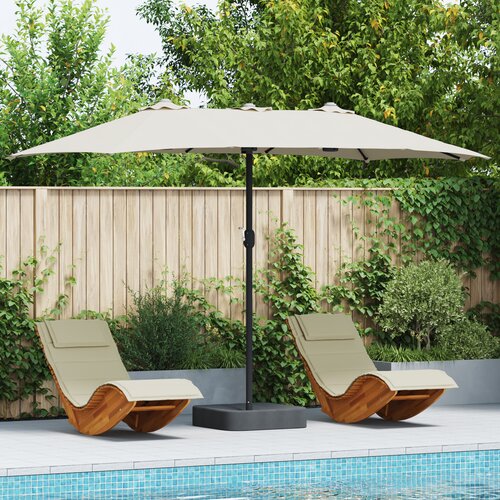 VidaXL Vrtni suncobran Pijesak 385 x 209 x 244 cm tkanina Slike