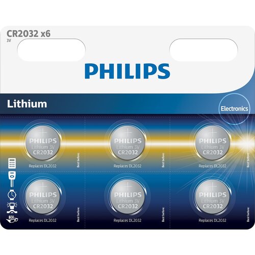 Philips Baterija PHILIPS CR2032 litijumska 6 kom Blister Cene