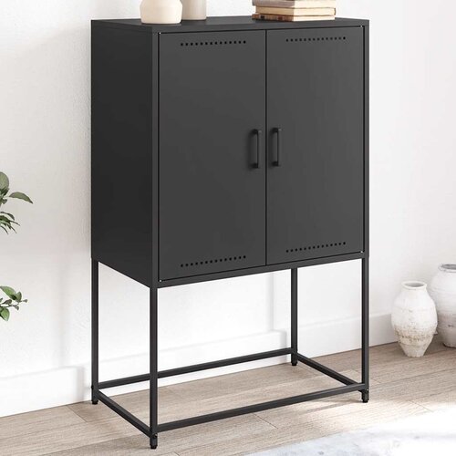  Visoka komoda crna 68,5 x 38,5 x 107 cm čelična Cijene