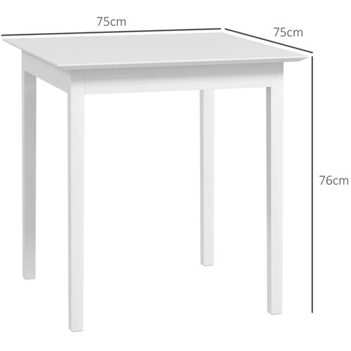  Kuhinjski stol blagovaonski stol kvadratni stol moderni dizajn 75 cm x 75 cm x 76 cm bijela Slike