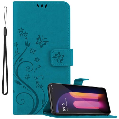 Cadorabo LG V60 ThinQ in klasična rožnata zlata - ovitek v cvetličnem dizajnu z magnetnim zapiranjem, stoječo funkcijo in režami za kartice, (20860271) Cene