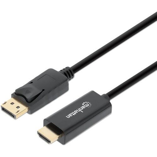 Manhattan HDMI priključni kabel 180.00 cm 152679 crna [1x mu&amp;scaron;ki konektor displayport - 1x mu&amp;scaron;ki konektor HDMI] Slike