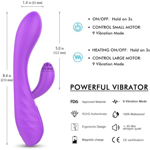 Sex HD Muses - Vodoodporni ogrevani vibrator z možnostjo polnjenja (vijolična) Cene