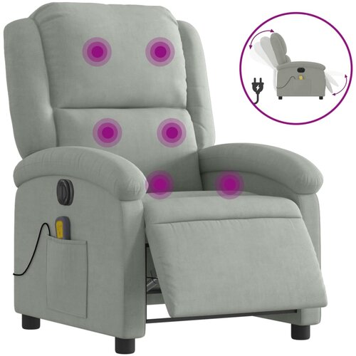 Maison Chic Električni masažni naslanjač - Relax naslanjač svetlo siv žamet, (22061638) Cene