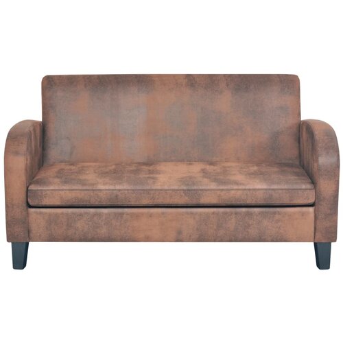 Maison Chic kavč - Sofa - Kanape dvosed umetni semiš rjave barve, (21726549) Cene