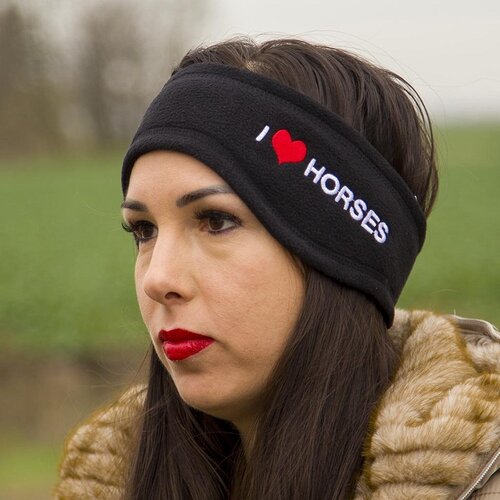  termo traka za glavu &amp;quot;i love horses&amp;quot; crna Slike